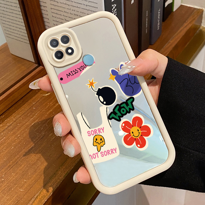 Casing Hp OPPO A15 A15s A35 Case HP Casing pola Kartun Kesing Kasing cermin Cesing Silikon Softcase
