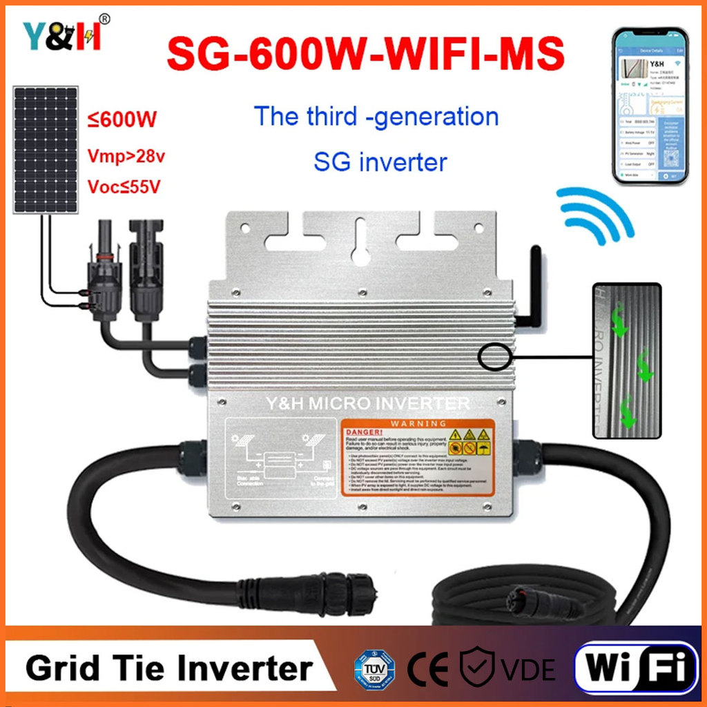 Y&H 600W Grid Tie Micro Inverter with WIFI Waterproof MPPT Stackable