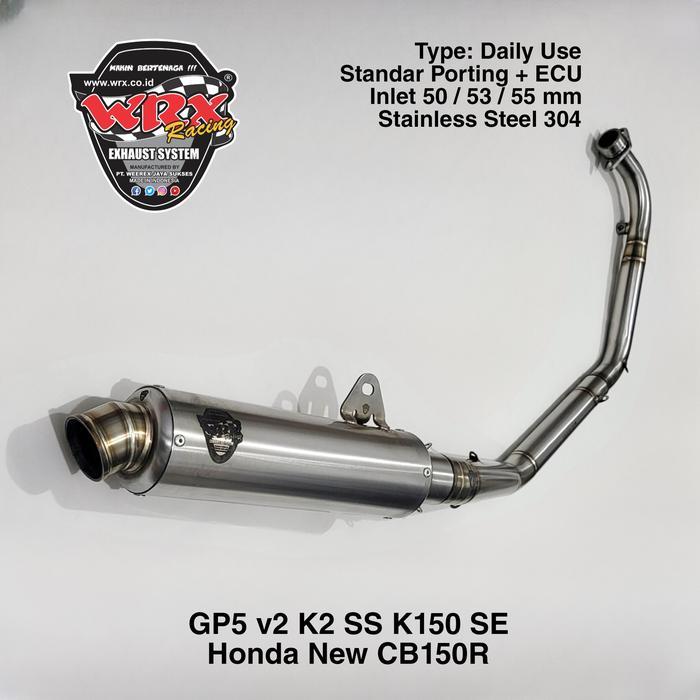 TERLARIS Knalpot WRX GP5 v2 SS K150 SE New CB150R READY STOCK