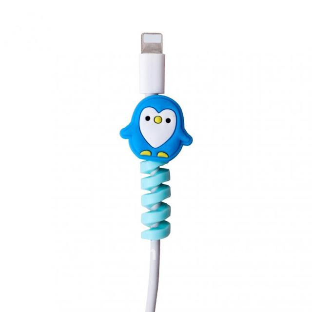 1pc Cable Protector Animals Shape Cable Winder Flexible Spiral Cable Protector Winder Clip USB Cable
