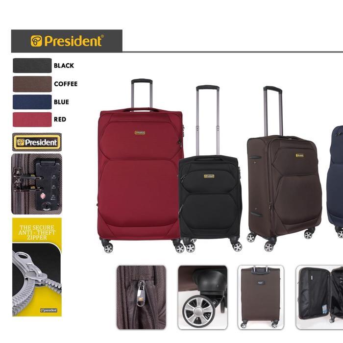 BEST SELLER Koper President Koper Kanvas 20 Inch - 24 Inch TSA Lock Expanding 4 Roda 360 Rotasi