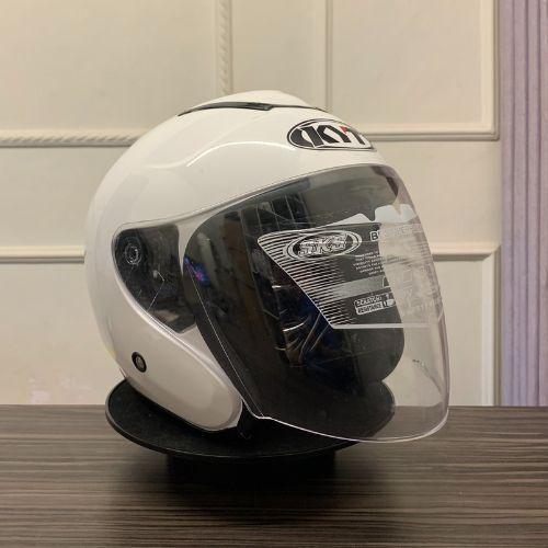 Helm KYT Kyoto Solid White KW pria Wanita COD helm Ganteng - WHITE, M
