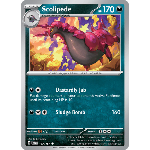 EN Scolipede 117/167 TWM - Twilight Masquerade | Kartu Pokemon TCG