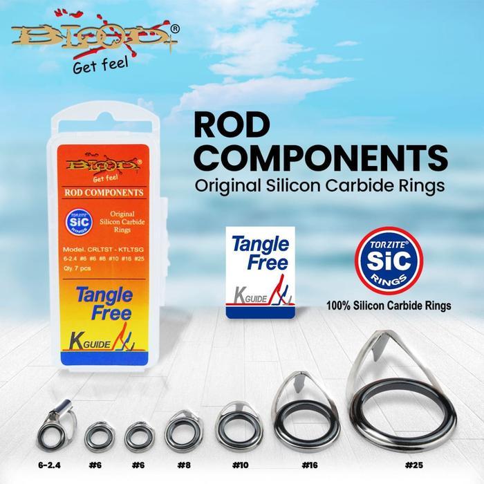 GUIDE SET BLOOD K-SERIES TORZITE SIC RINGS / isi 7pcs (Color GUNSMOKE)