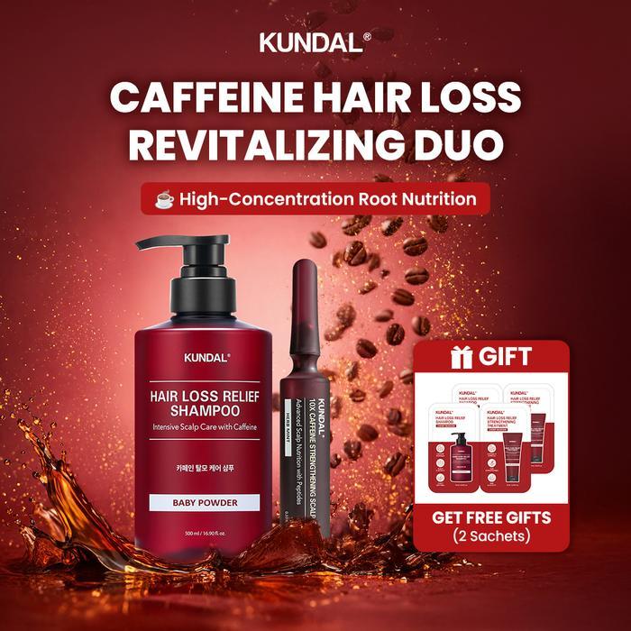Sampo Anti Rambut Rontok Kafein dengan Serum Kulit Kepala 10ml Wangi Baby Powder