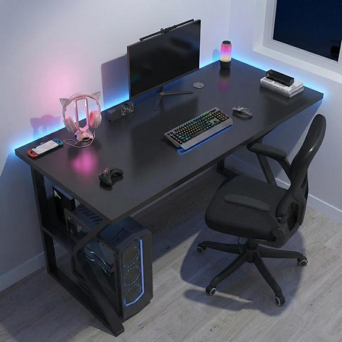 Best Seller Set Meja Gaming 120Cm + Kursi Gaming Ergonomis Putar 360 Meja Komputer Full Set Untuk