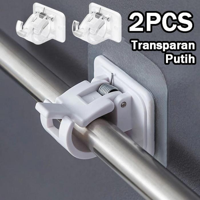 NEW Bracket Tiang Gorden Fleksibel Gorden Kolong Dapur Gantungan Tiang Gorden Hook Tempel Bracket