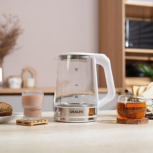 Khusus Grab Idealife - Electric Glass Kettle Teko Listrik Kaca 1.8 Liter Il-113S Jumbo