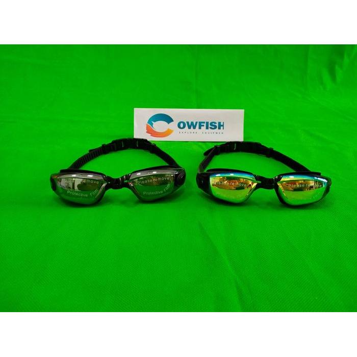 Cowfish Kacamata Renang Dewasa Y-016 Anti Fog & Anti Kabut Lensa Electro Free Kotak Terbaru