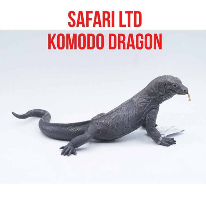 Safari Ltd Komodo Dragon Biawak Komodo Varanus komodoensis Mainan Binatang Miniature Hewan Animal