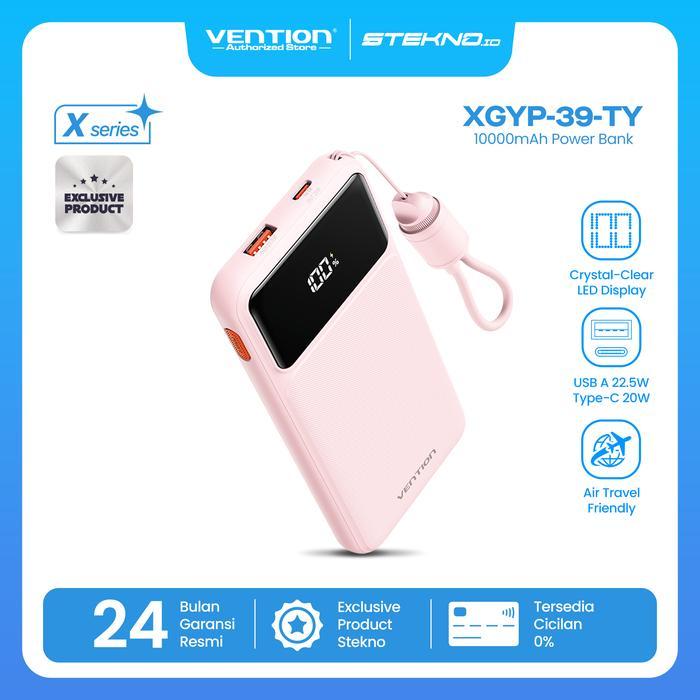 Vention Ccc Powerbank X Series Built-In Cable Fast Charging 10000Mah 20000Mah Led Display Fast