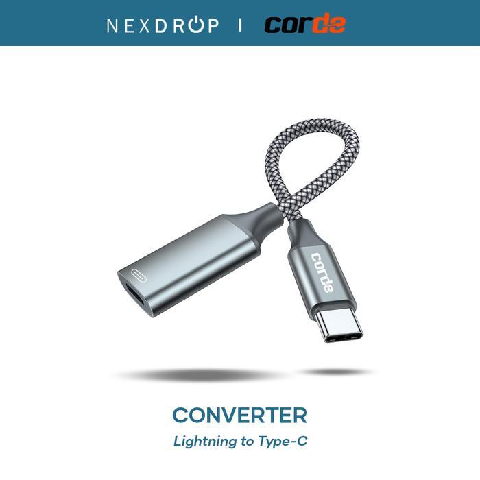 Corde Converter Lightning To Type C Support Audio & Voice Wired Earphone Nylon Braided Cog120