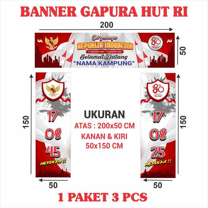 Diskon Spanduk Gapura 17 Agustusan - Banner Hut Ri 80 Original