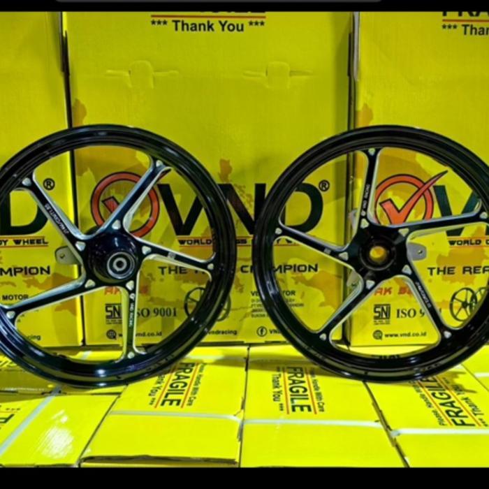 VELG RACING VND AK55 RING 14 YAMAHA NMAX NEW NMAX OLD Ban Mesin - Hitam, NMAX NEW RING14
