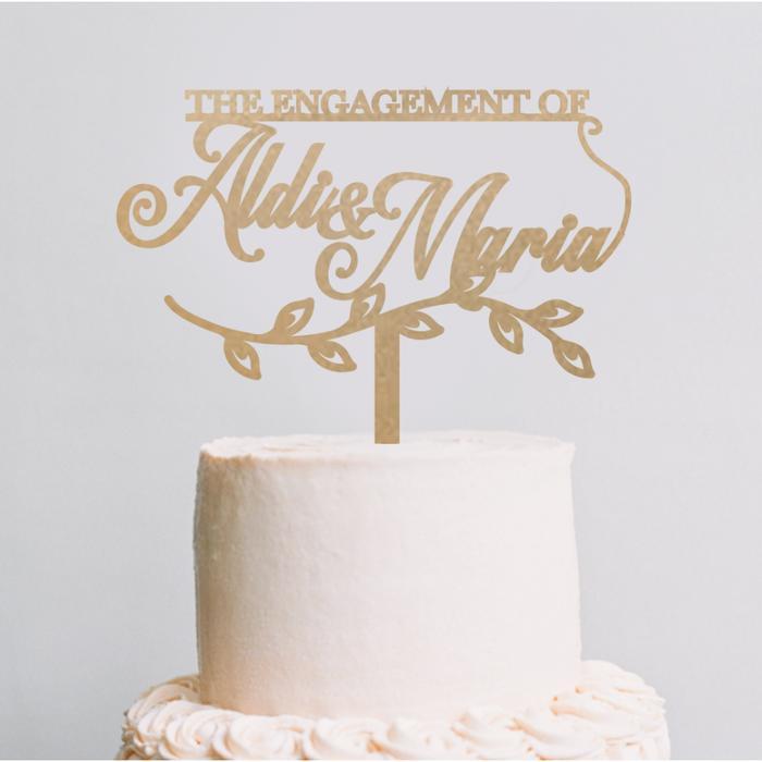 CUSTOM CAKE TOPPER ENGAGEMENT / TOPPER KUE LAMARAN