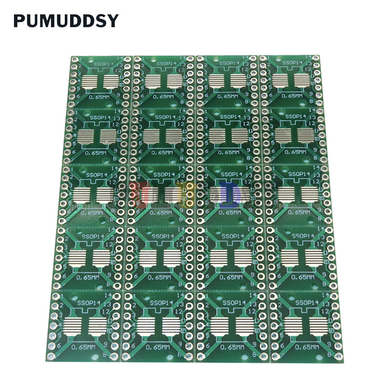 20PCS/Lot SOP14 SSOP14 TSSOP14 to DIP14 Pinboard SMD To DIP Adapter 0.65mm/1.27mm to 2.54mm DIP Pin