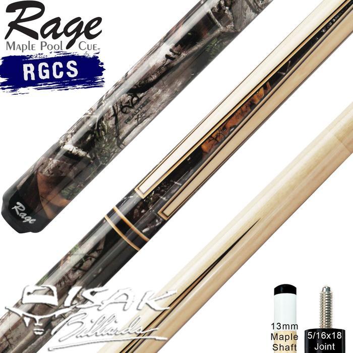 Rage RGCS Pool Cue - 13 mm Maple Billiard Stick Stik Biliar Players