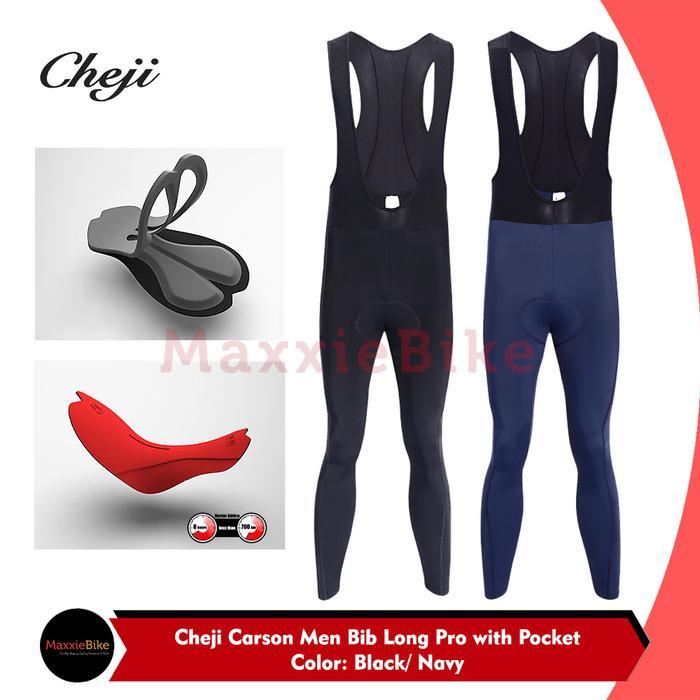 CHEJI Celana Sepeda Pria Panjang BIB PRO CJ-Carson Padding Pocket Kantong BIB LONG MEN PRO Race