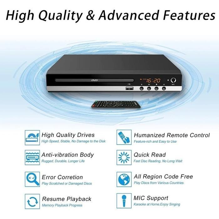 Terbaru Dvd Media Player Hdmi 1080P Vcd Player Bonus Kabel Hdmi Pemutar Kaset Bisa Semua Kaset Dvd