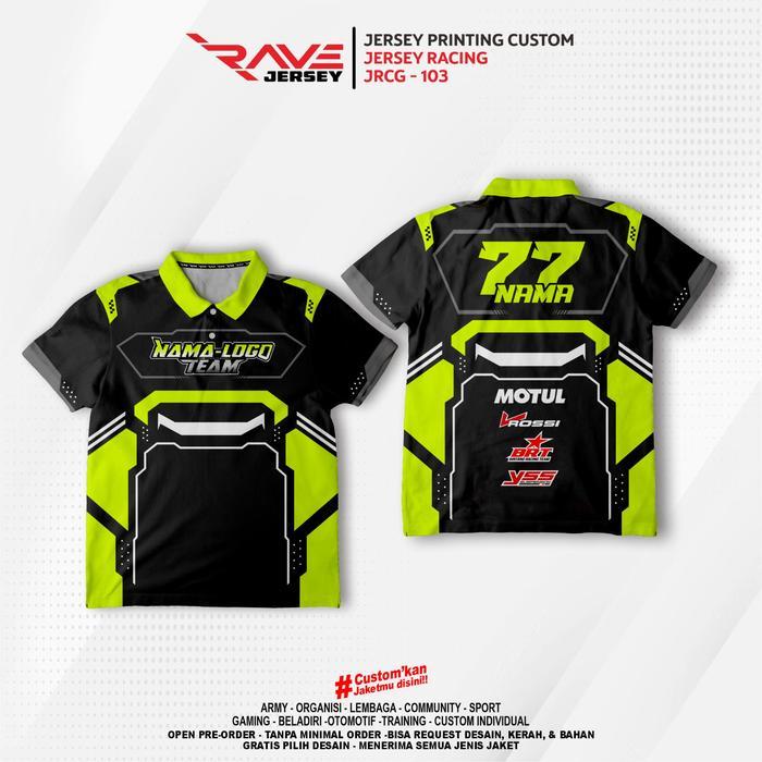 Jersey Racing/Jersey Balap/Jersey Racing Team/Jersey Team Custom Nama & Logo
