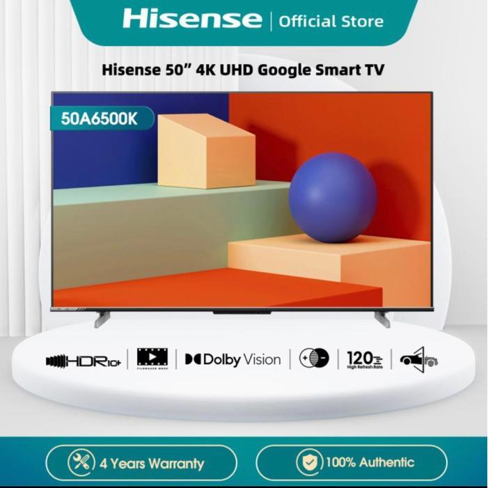 TV Hisense 50 Inch Android Google TV 4K 50 Hisense 50A6500K 50A6500