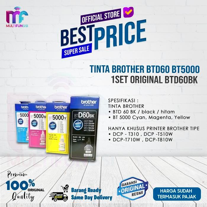Tinta Brother Btd60 Bt5000 1Set Original Btd60Bk For T710 T510 T310