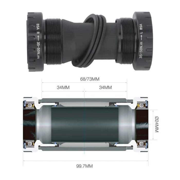 READY BB Bottom bracket HT2 hollowtech 2 BSA loncer not ceramic shimano