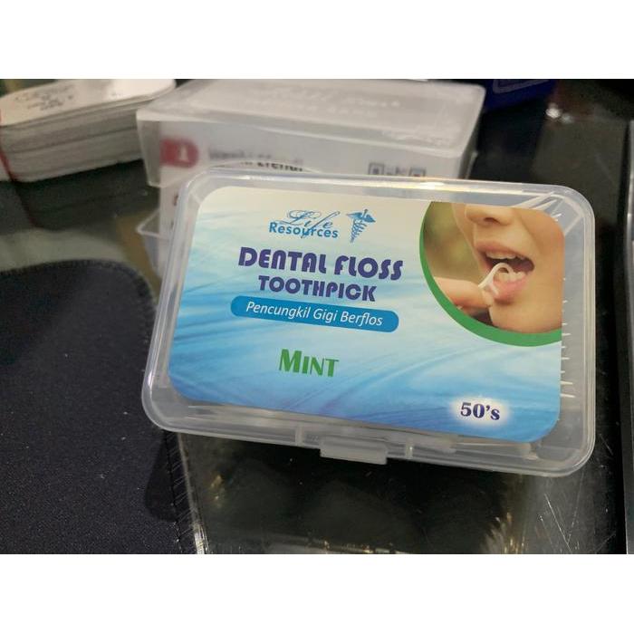 Life Resources Dental Floss Toothpick Mint 50'S