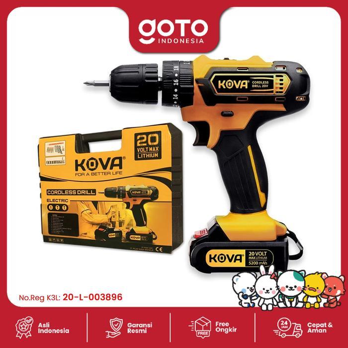 Kova Cordless Impact Drill 20V Bor Baterai