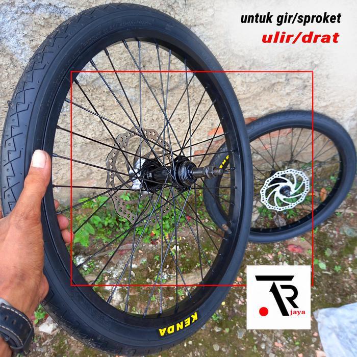 roda / velg sepeda 20 in lengkap dengan ban dan cakram dan siap pakai Outdoor