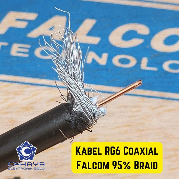 Falcom Kabel RG6 95% 695 Braid Coaxial Jaringan TV Roll CATV Parabola Antena