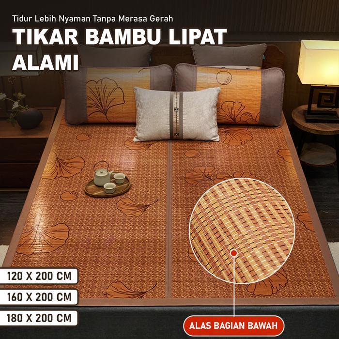 Tikar bambu Lipat alami Polos Tikar Bambu Premium Anti Slip Tikar Bambu Lipat alami 3 Ukuran