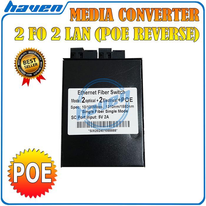 Joyfull- Media Converter 2 Fo 2 Lan Switch Fiber Optic Htb 2 Sc 2F2E 10/100Mbps [Kode 1Kode 2Kode