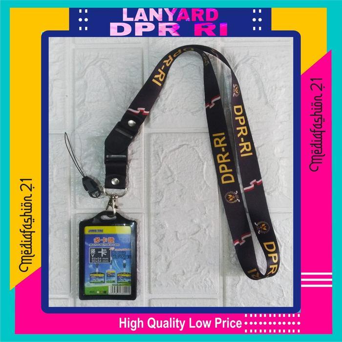 Dpr Ri Lanyard / Tali Gantungan Id Card - Dompet 4 Kartu, Free Strap