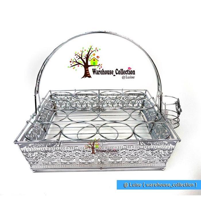 Ready Rak Aqua Gelas Stainless Steel Lubang 16 - Mewah Dan Rapi Premium