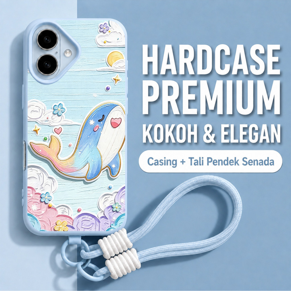 Warna Makaron+Tail Paus Case Oppo Reno 16F Pro 5G 15F A6X A3X 14F A6 Pro A5 2025 A5I Case Anti Gores
