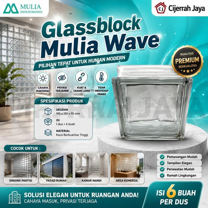 Glassblok Mulia Wave Glassblock Glass Block Mulia Gojek/Grab