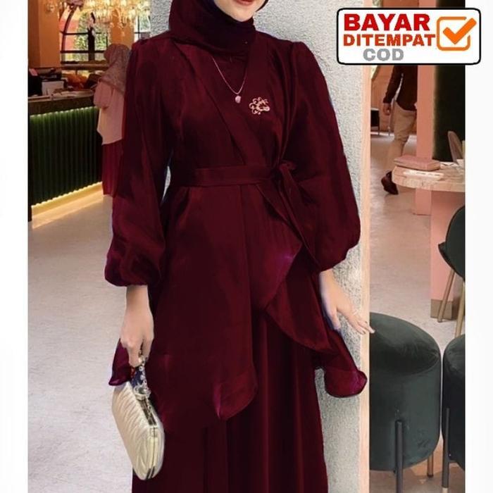 GAMIS LUCSYA OUTER / GAMIS SATU SET DENGAN OUTER ORGANZA gamissilkld130jumbo