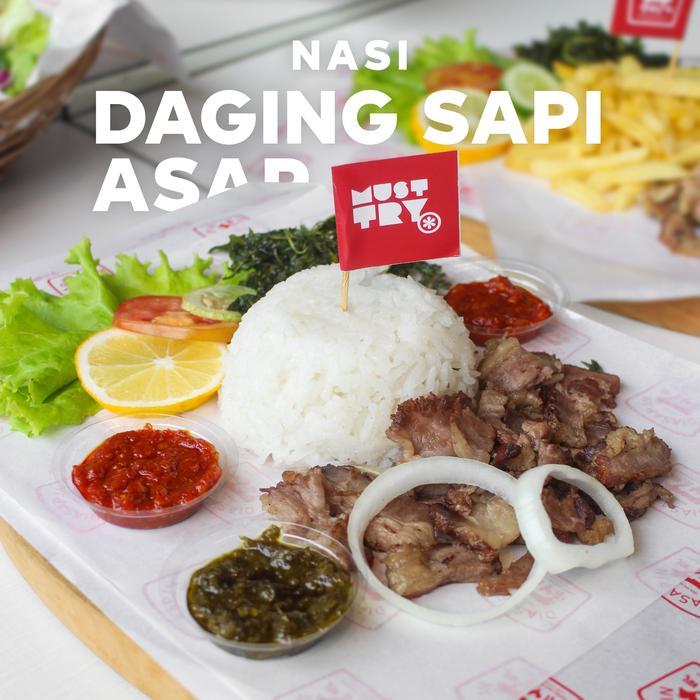 Nasi Sei Sapi Asap + SAMBAL Diasapin Daging Asap Sapi Siap Saji