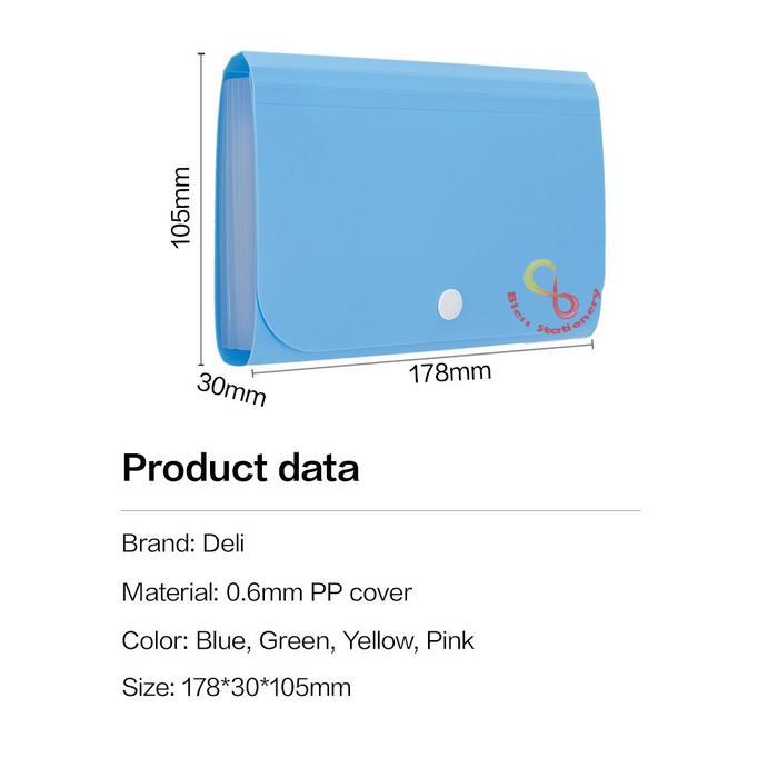 > Deli Dompet plastik A6 map uang map nota map giro Expanding File