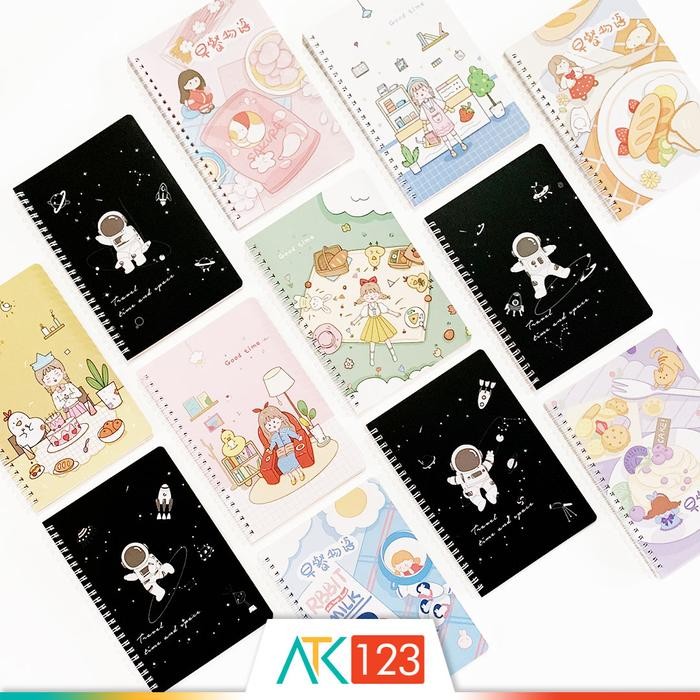 

New Buku Catatan / Notebook A5 Motif Lucu / Fancy / Kartun / Karakter MI01