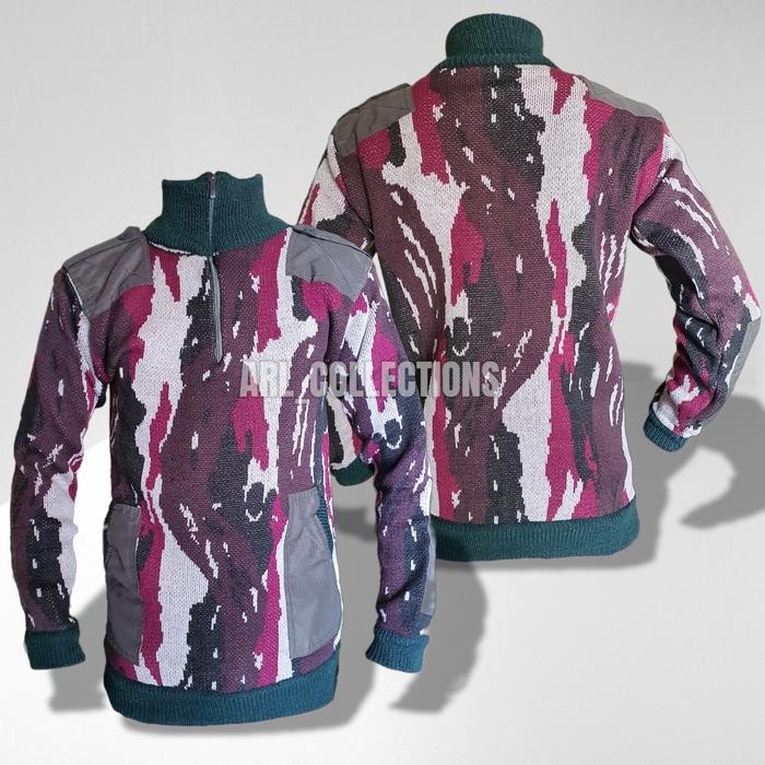 ArlC sweater rajut loreng kopassus tni ad - jaket sweter rajut pria wanita EW803STOK TERBATAS