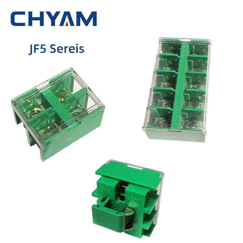 BEST PRICE Terminal Blocks JF5 Series Brass 660V 10A 32A 40A Universal DIN Rail Mounted Wire Dual Ro