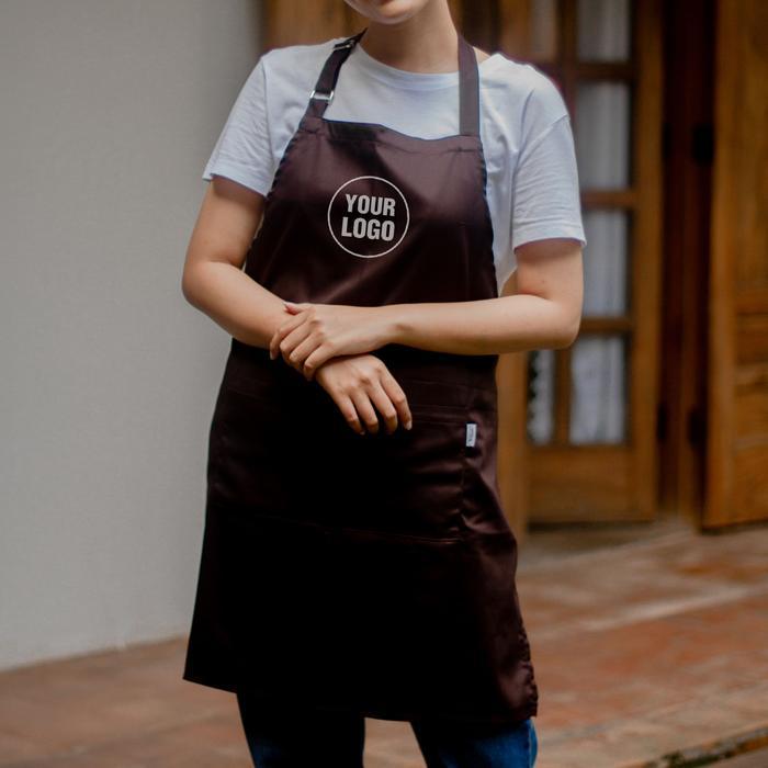 Apron Klasik + Custom Bordir Logo