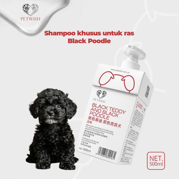 Petwish Shampo Anjing 500 ML - Black Teddy and Black Poodle - Dog Shampoo
