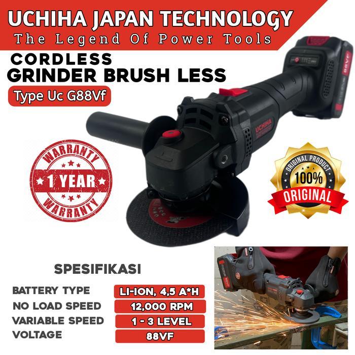Mesin Gerinda Baterai Cordless angle Grinder uchiha japan ori