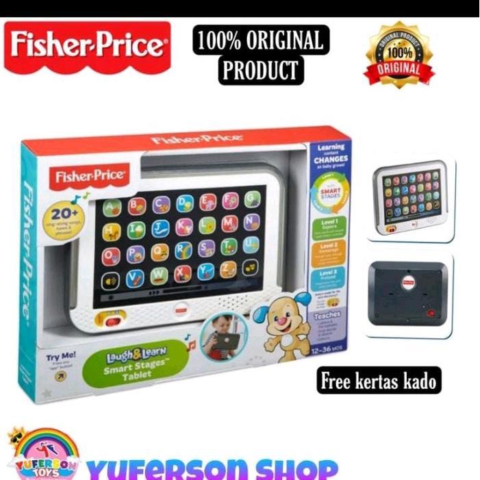 abmg- Fisher Price - Laugh & Learn Smart Stages Tablet - Iped Mainan Edukasi Set Hadiah Game