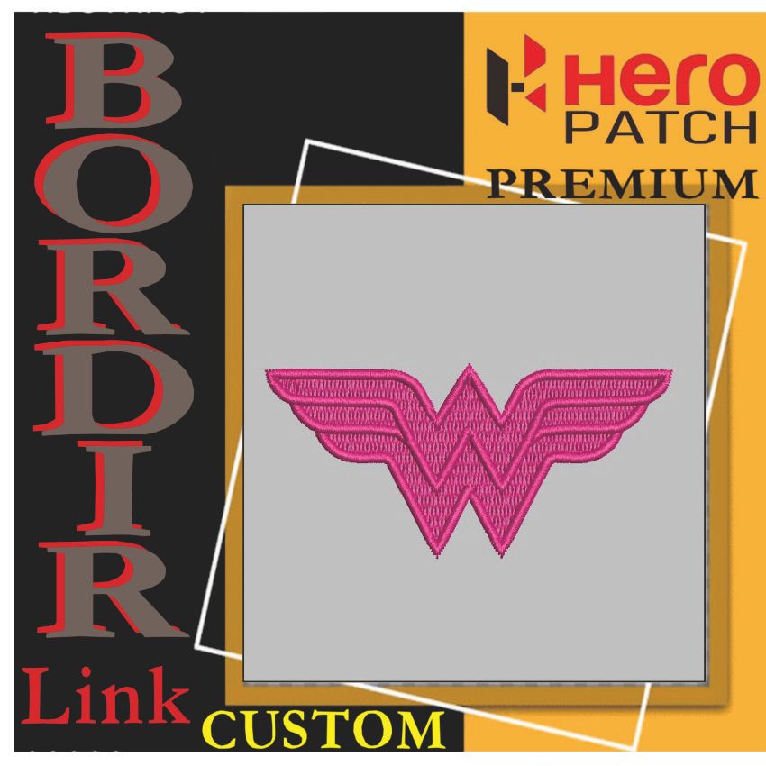 WONDER WOMAN LOGO PINK HP-296 PATCH BORDIR LOGO/EMBLEM