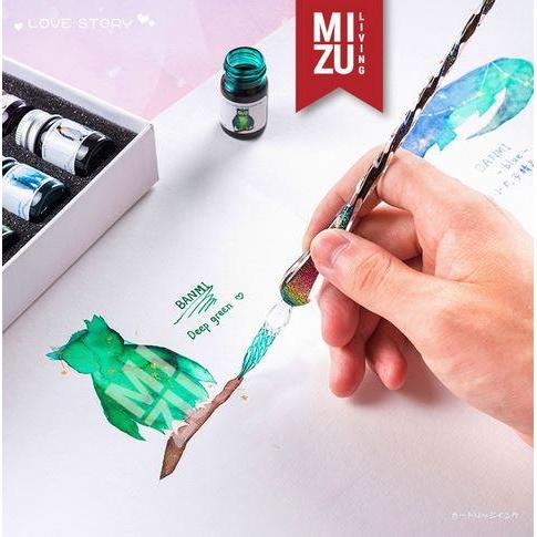 Starry Sky Glass Dip Pen Set - Set Dip Pen Kaca Dan Tinta 12 Warna Murah