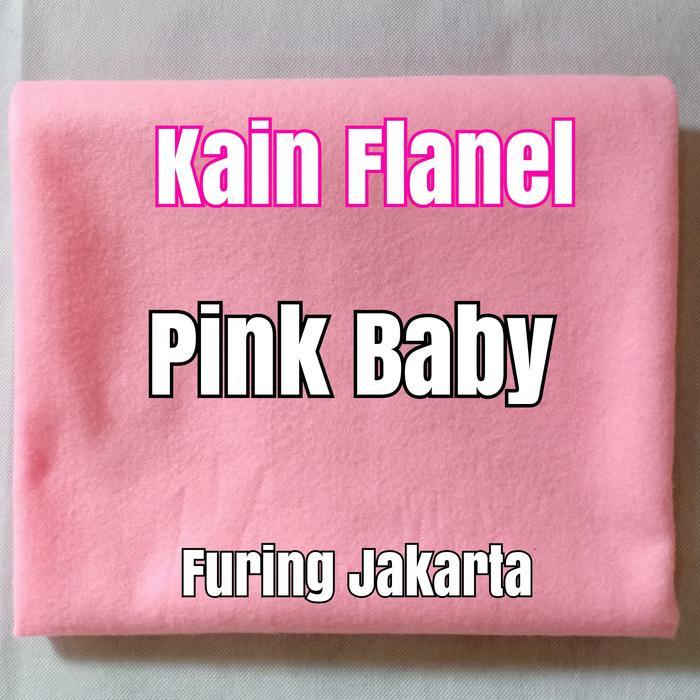 Kain Flanel Pink Baby 1Meter Biru Hijau Hitam Merah